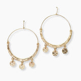 103037, HAMMERED DISC ROUND DANGLE EARRING