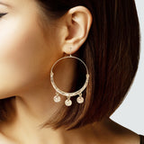103037, HAMMERED DISC ROUND DANGLE EARRING