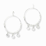 103037, HAMMERED DISC ROUND DANGLE EARRING