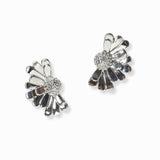 103058, HALF FLOWER METAL STUD EARRING