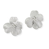 103061, FLOWER WITH PEARL STUD EARRING