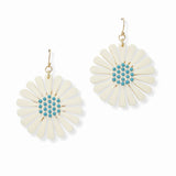 103068, WOOD FLOWER DANGLE EARRING