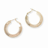 103080, TEXTURED ROUND HOOP EARRING