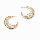 103081, LAYERED HOOP POST EARRING