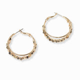 103082, DAINTY GEOMETRIC ACCENT LAYERED ROUND HOOP EARRING
