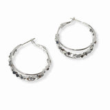 103082, DAINTY GEOMETRIC ACCENT LAYERED ROUND HOOP EARRING