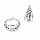 103082, DAINTY GEOMETRIC ACCENT LAYERED ROUND HOOP EARRING