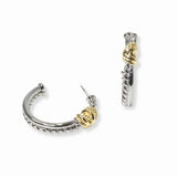 103083, 14K GOLD PLATED, DESIGNER INSPIRED HOOP EARRING