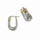 103084, 14K GOLD PLATED, DESIGNER INSPIRED LAYERED HOOP EARRING