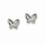 103089, 14K GOLD PLATED, BUTTERFLY CUBIC ZIRCONIA DESIGNER INSPIRED STUD EARRING