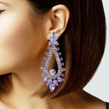 103109, MULTI SHAPE RHINESTONE DANGLE EARRING