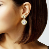 103148, 14K GOLD PLATED, CUBIC ZIRCONIA DESIGNER INSPIRED EARRING