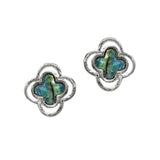 103177, CLOVER ABALONE ACCENT STUD EARRING
