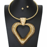 103216, HEART METAL WIRED CHOKER NECKLACE
