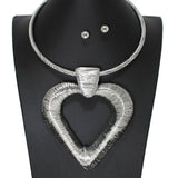 103216, HEART METAL WIRED CHOKER NECKLACE