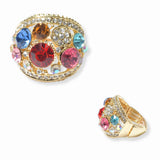 103221, ROUND RHINESTONE ACCENT STRETCH RING