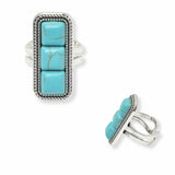 103233, WESTERN TURQUOISE STONE CUFF RING