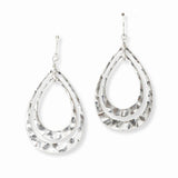 103241, HAMMERED TEARDROP METAL DANGLE EARRING