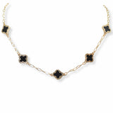 103243, CLOVER ENAMEL STATION NECKLACE