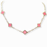 103243, CLOVER ENAMEL STATION NECKLACE