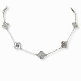 103245, PAVE CLOVER STATION NECKLACE