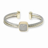 103250, GEOMETRIC MICRO PAVE CUBIC ZIRCONIA DESIGNER INSPIRED CUFF BRACELET
