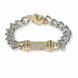 103254, MICRO PAVE CUBIC ZIRCONIA CHAIN MAGNETIC CLOSURE BRACELET