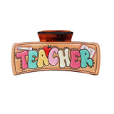 103275, "TEACHER" LEATHER RECTANGULAR GRANDER HAIR CLAW
