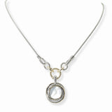 103333, 14K GOLD PLATED, MOTHER OF PEARL DESIGNER INSPIRED PENDANT NECKLACE