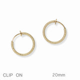 103396, 20MM ROUND METAL HOOP CLIP ON EARRING