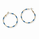 103401, 40MM ENAMEL ACCENT ROUND HOOP EARRING