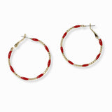 103401, 40MM ENAMEL ACCENT ROUND HOOP EARRING