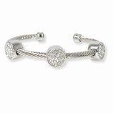 103441, PAVE ROUND ACCENT DESIGNER INSPIRED CUFF BRACELET