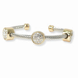 103441, PAVE ROUND ACCENT DESIGNER INSPIRED CUFF BRACELET