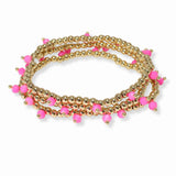 103466, DAINTY BEAD ACCENT MULTI LAYERED BALL BEADED STRETCH BRACELET