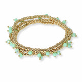 103466, DAINTY BEAD ACCENT MULTI LAYERED BALL BEADED STRETCH BRACELET