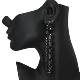 103467, RECTANGLE ACCENT RHINESTONE DROP DANGLE EARRING