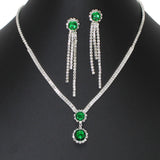 103472, ROUND CUBIC ZIRCONIA ACCENT CRYSTAL RHINESTONE NECKLACE