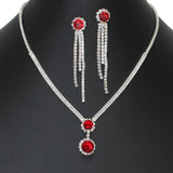 103472, ROUND CUBIC ZIRCONIA ACCENT CRYSTAL RHINESTONE NECKLACE