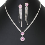 103472, ROUND CUBIC ZIRCONIA ACCENT CRYSTAL RHINESTONE NECKLACE
