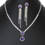 103472, ROUND CUBIC ZIRCONIA ACCENT CRYSTAL RHINESTONE NECKLACE