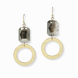 103476, GLASS STONE ACCENT GEOMETRIC DANGLE EARRING