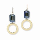 103476, GLASS STONE ACCENT GEOMETRIC DANGLE EARRING
