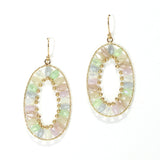 103483, BEADED OVAL DANGLE EARRING