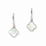103485, DAINTY CUBIC ZIRCONIA ACCENT CLOVER DANGLE EARRING