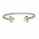 103494, CUBIC ZIRCONIA ACCENT DESIGNER INSPIRED CUFF BRACELET