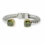 103496, CUBIC ZIRCONIA ACCENT DESIGNER INSPIRED HINGED CUFF BRACELET