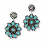 103523, WESTERN FLOWER RHINESTONE DANGLE EARRING