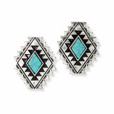 103528, WESTERN TRIBE TURQUOISE STONE EARRING