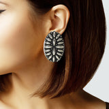 103530, WESTERN CONCHO METAL EARRING